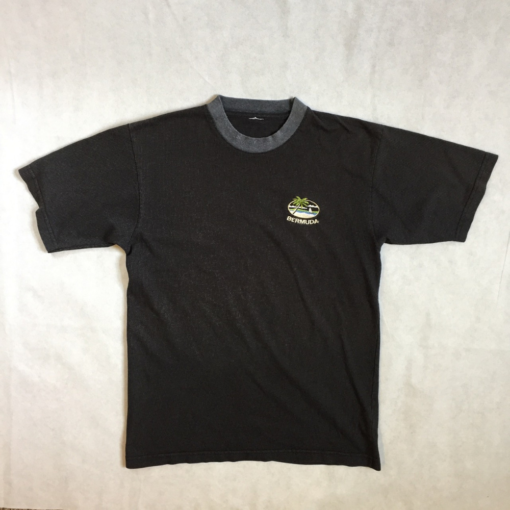 Thick Waffle Cotton Embroidered Bermuda Tee
